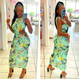 Open side sexy tropical dress